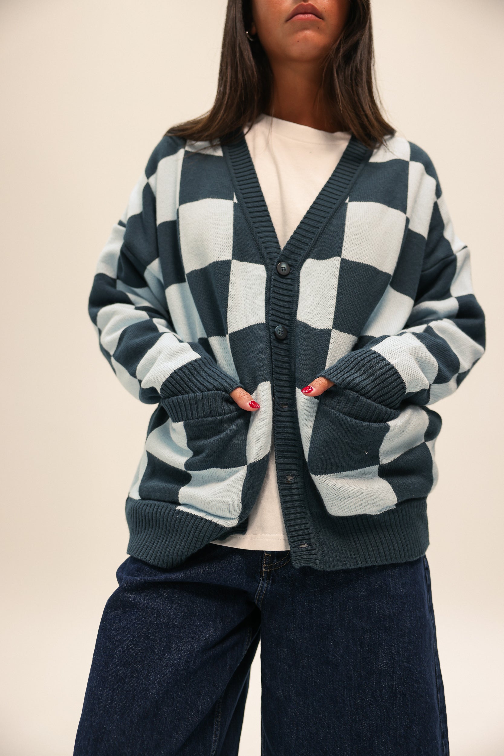 Checkered Blue Cardigan
