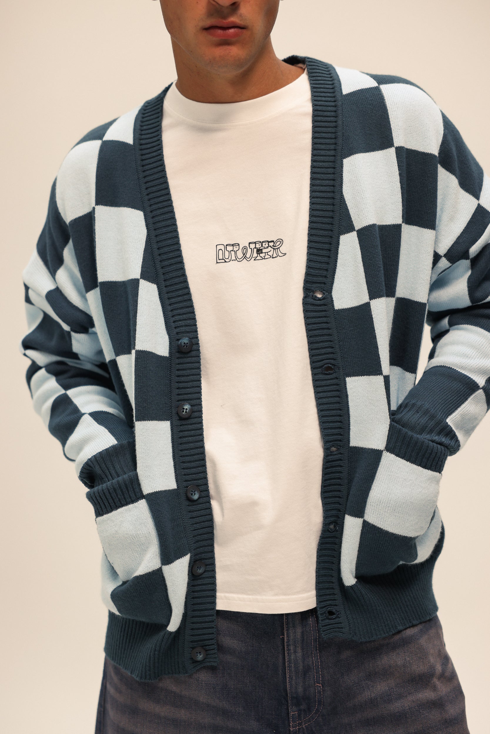 Checkered Blue Cardigan