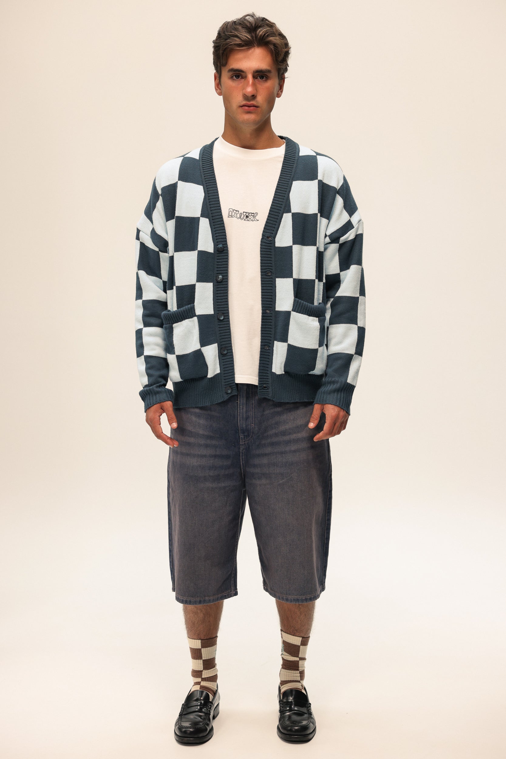 Checkered Blue Cardigan