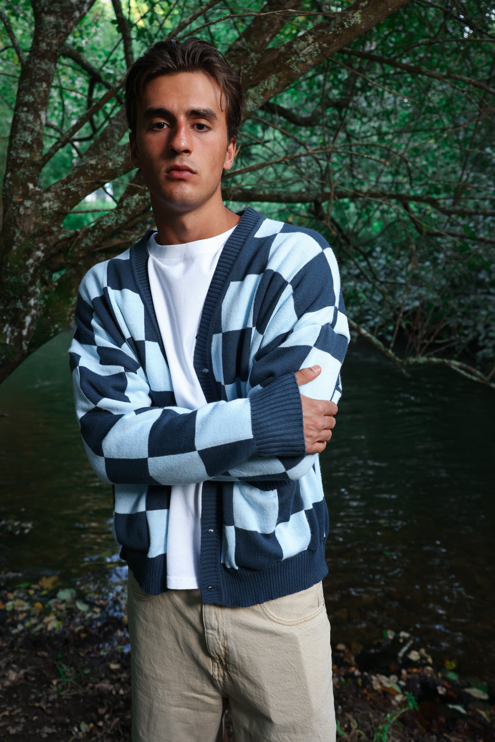 Checkered Blue Cardigan