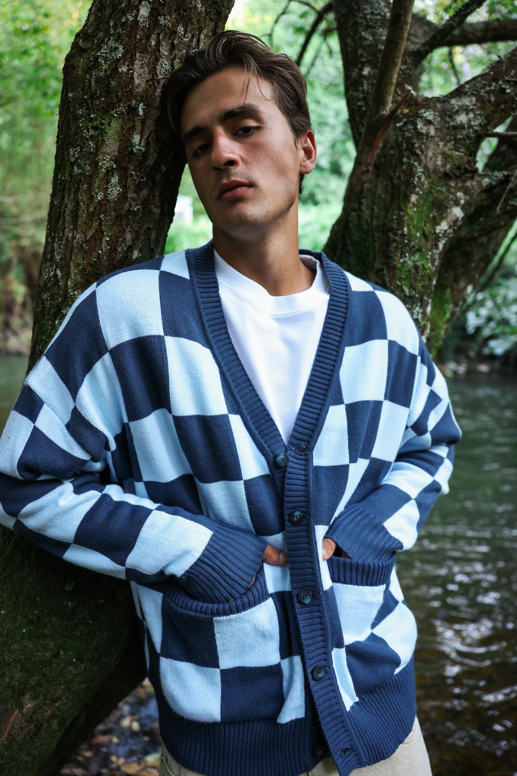 Checkered Blue Cardigan