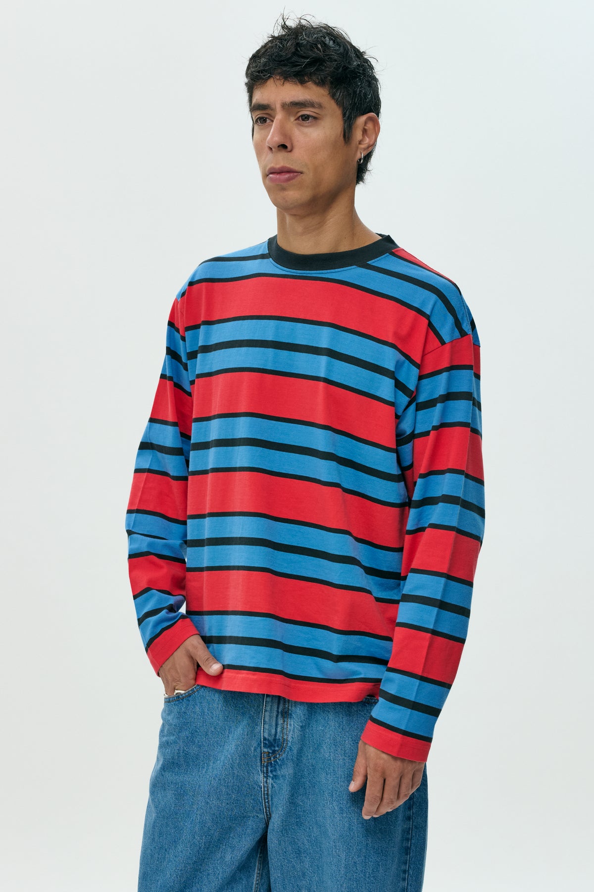 Camiseta larga Stripe red