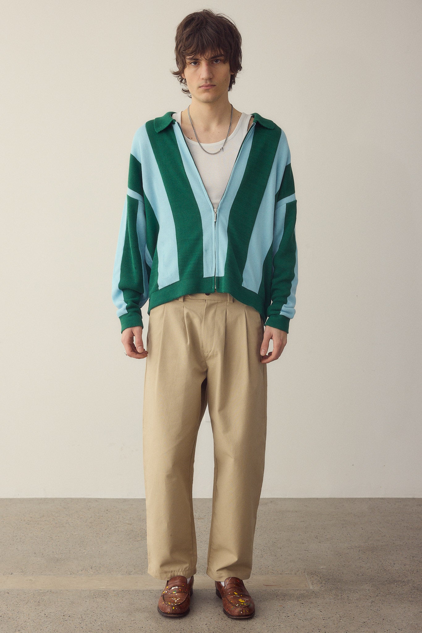 Jersey zipper stripes