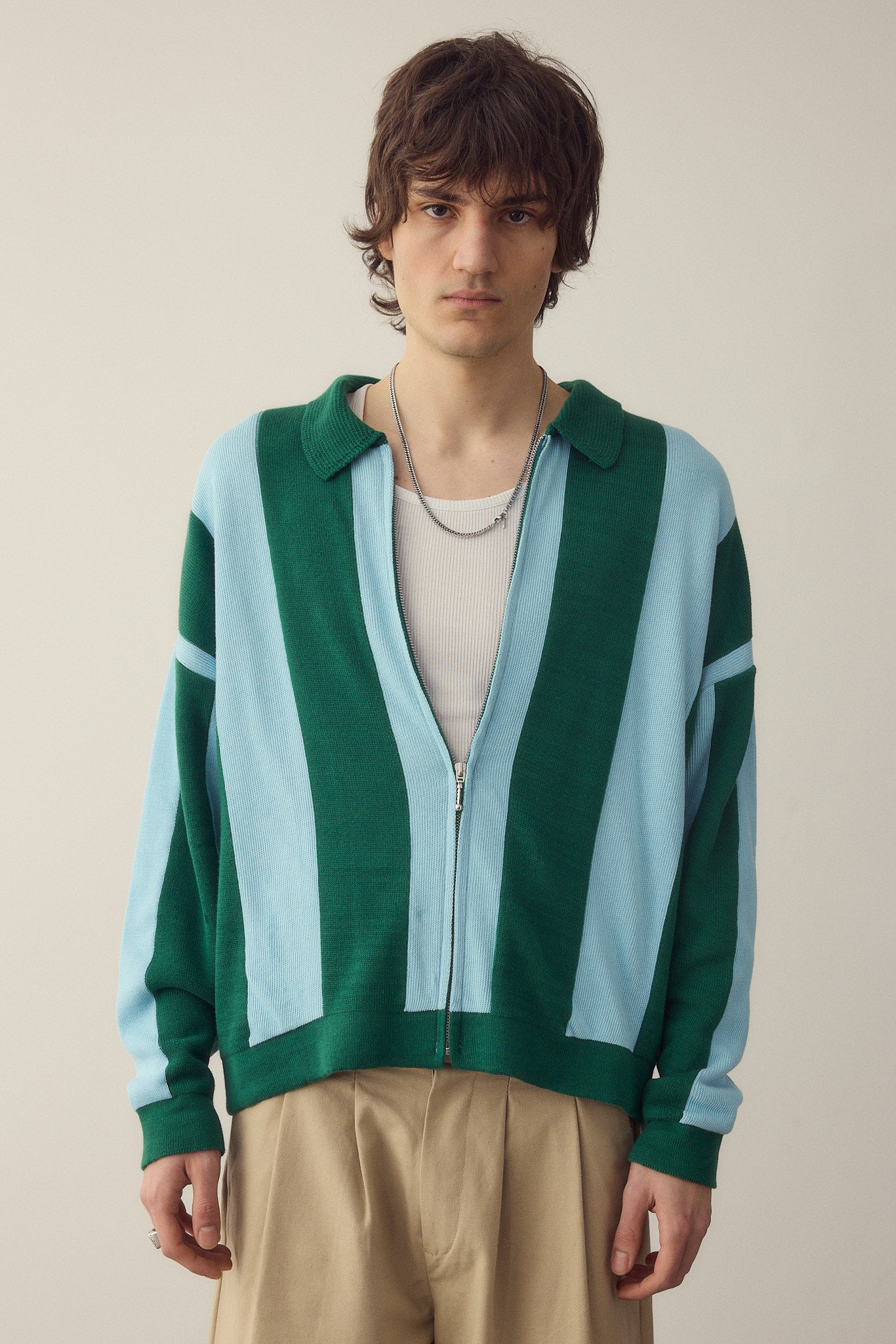 Jersey zipper stripes