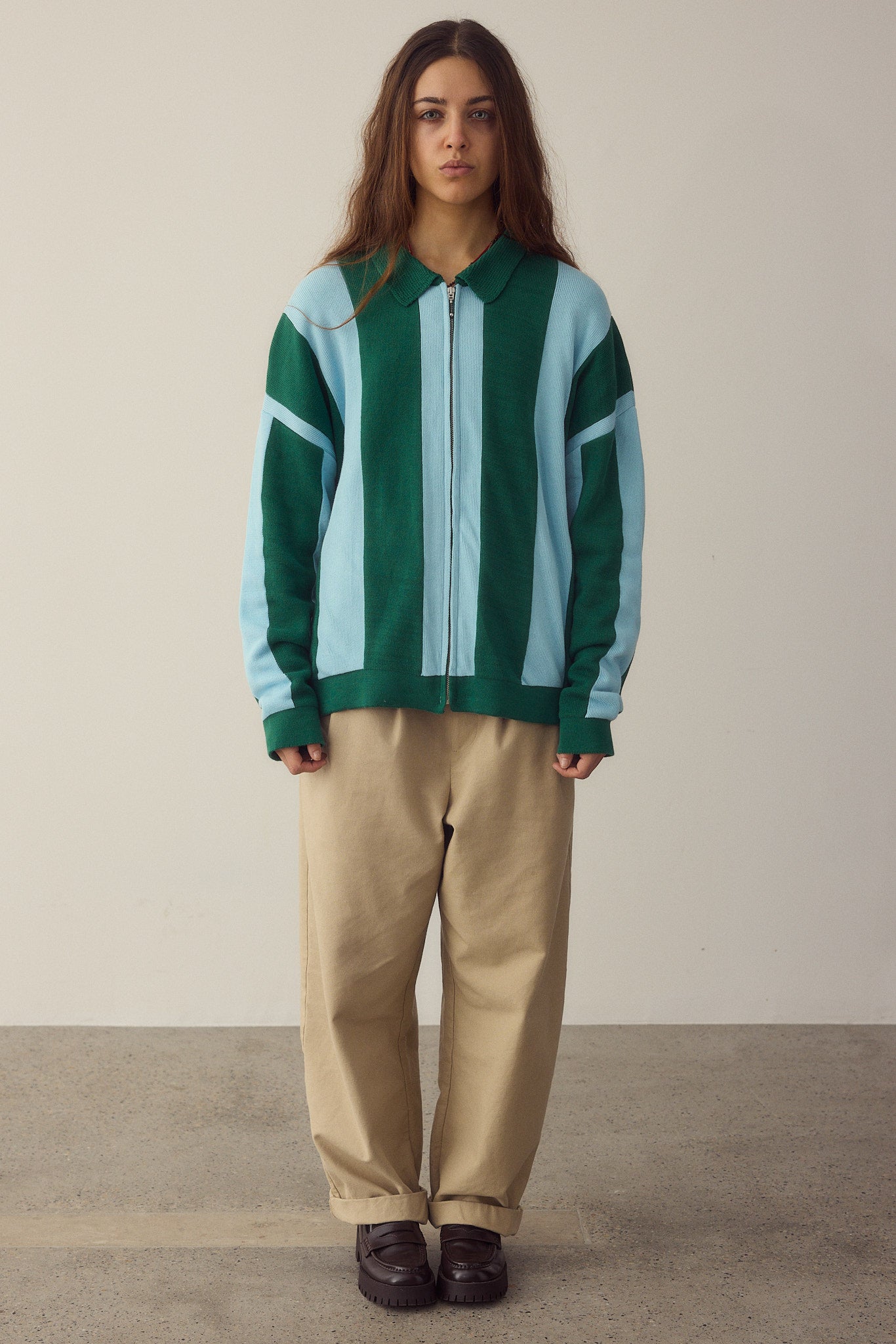 Jersey zipper stripes