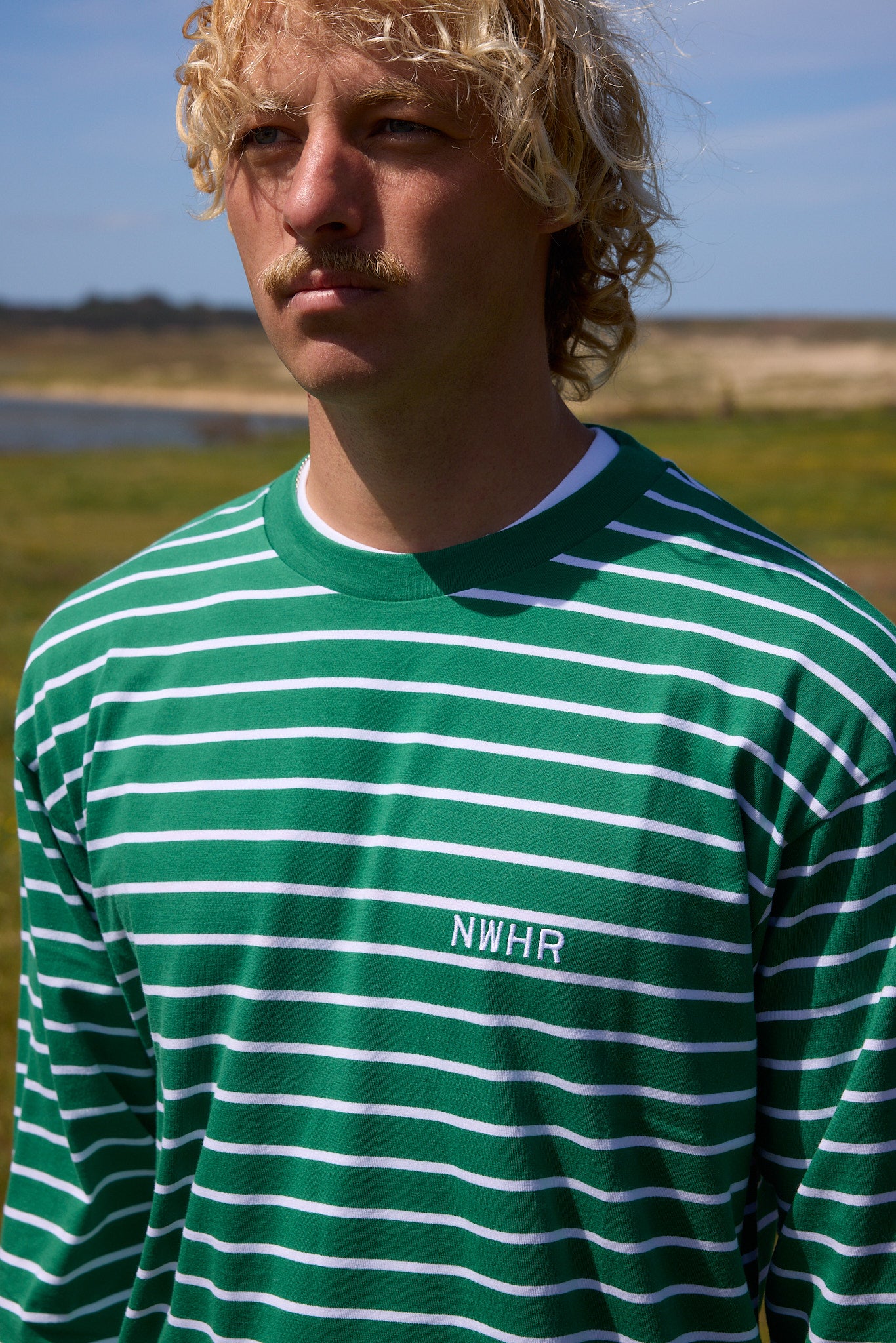 Camiseta larga rayas verde