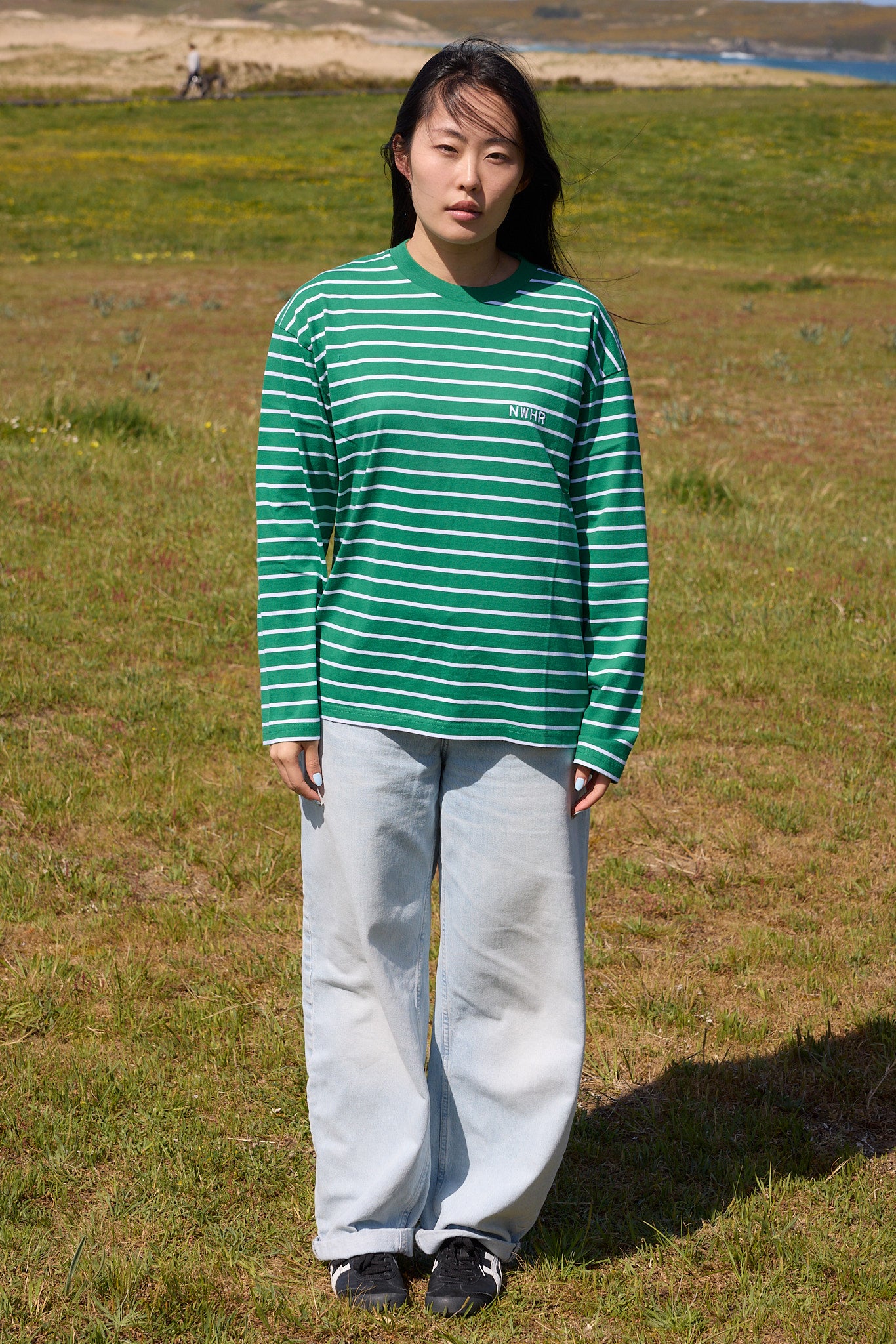 Camiseta larga rayas verde
