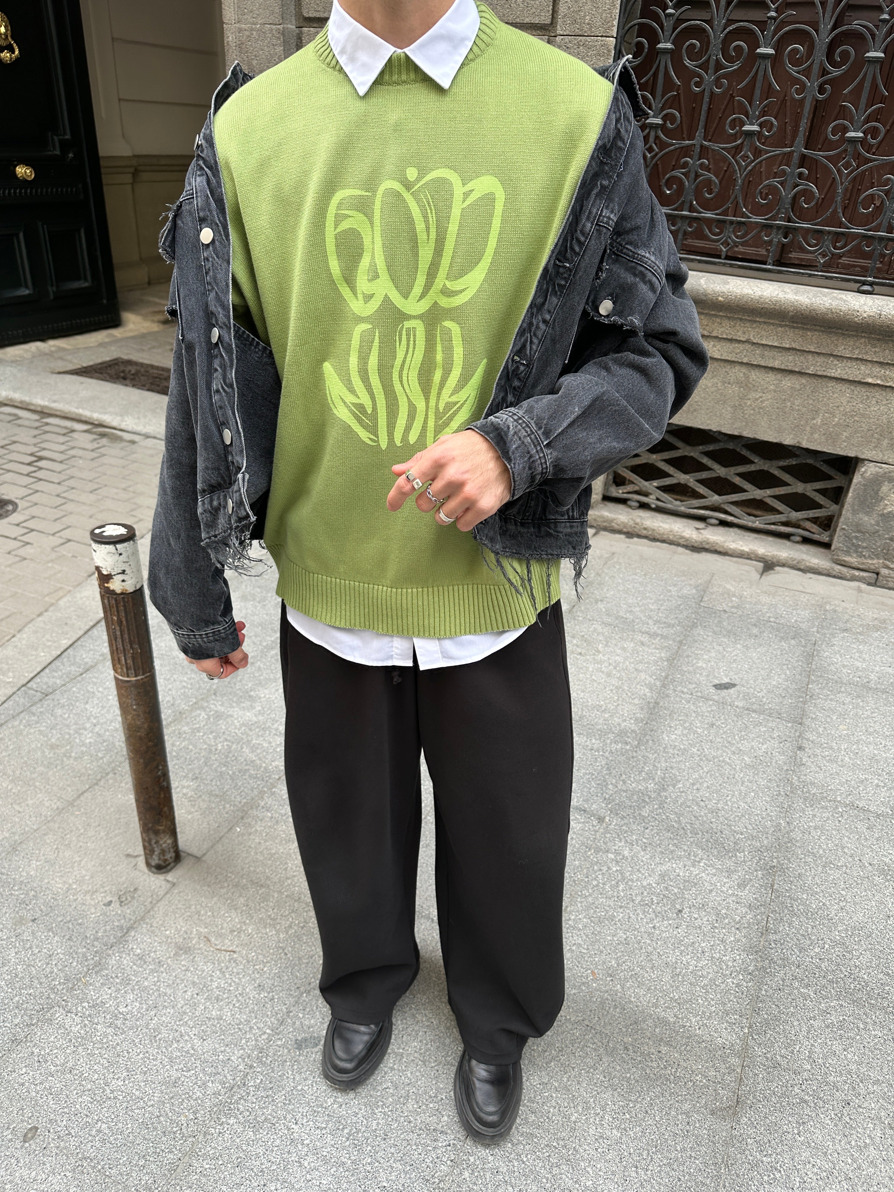 Printed Tulip Sweater