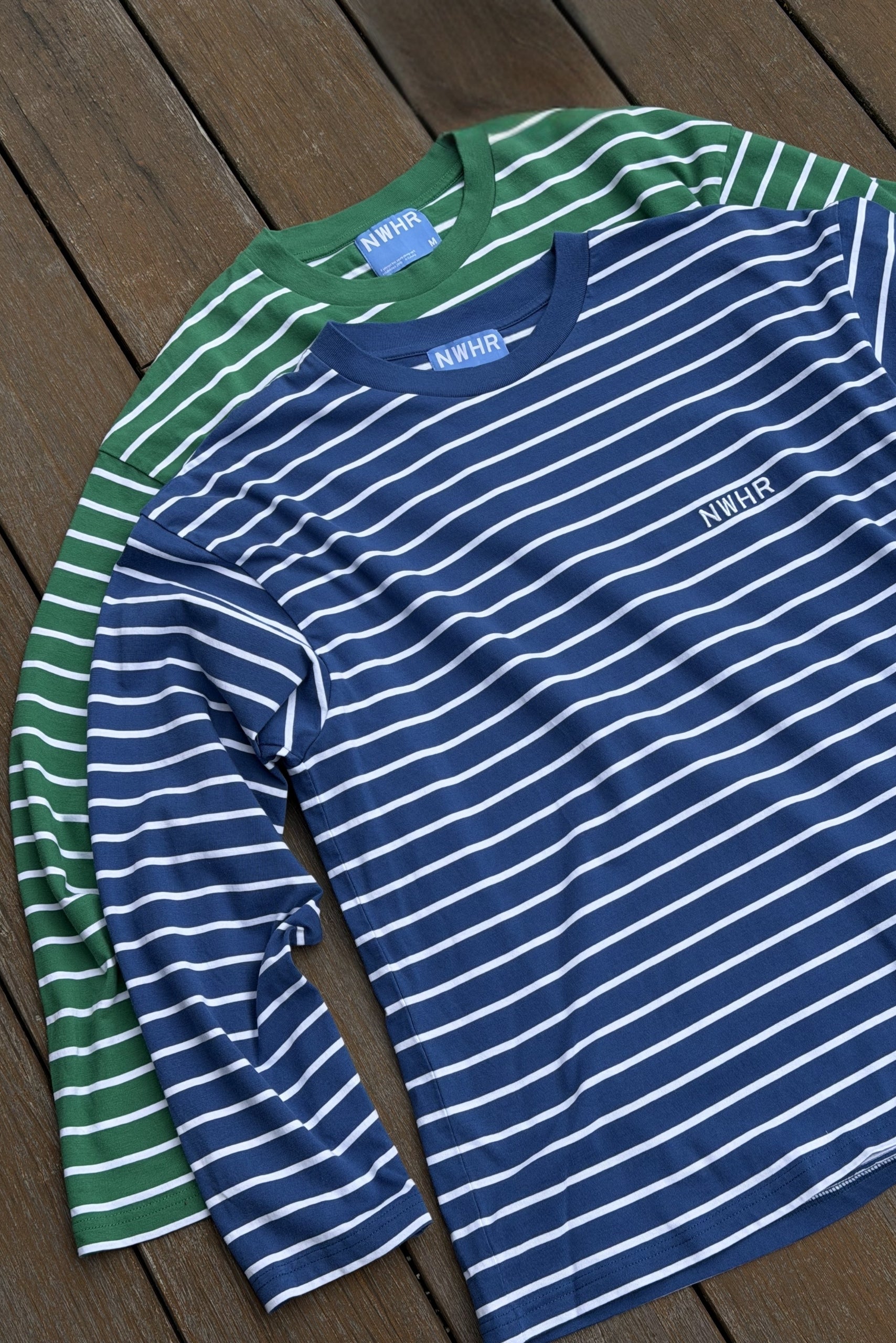 Camiseta larga rayas azul