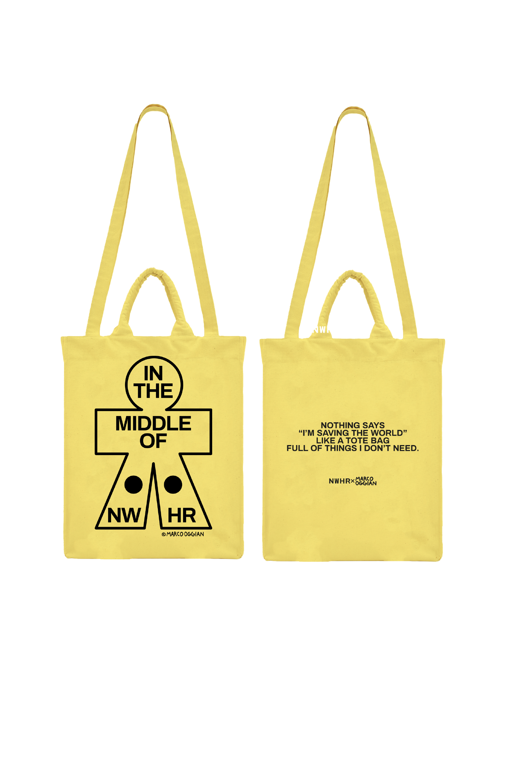 Tote bag In the middle yellow