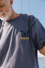 Butterfly wash grey t-shirt