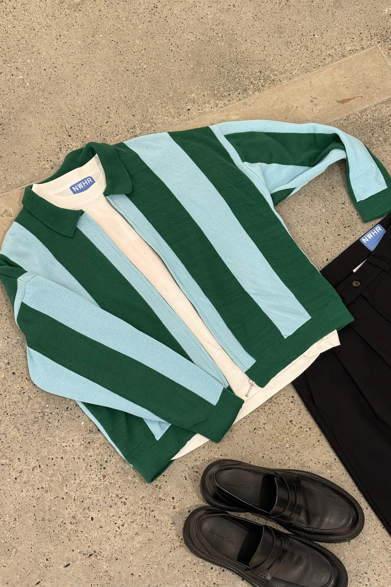 Jersey zipper stripes