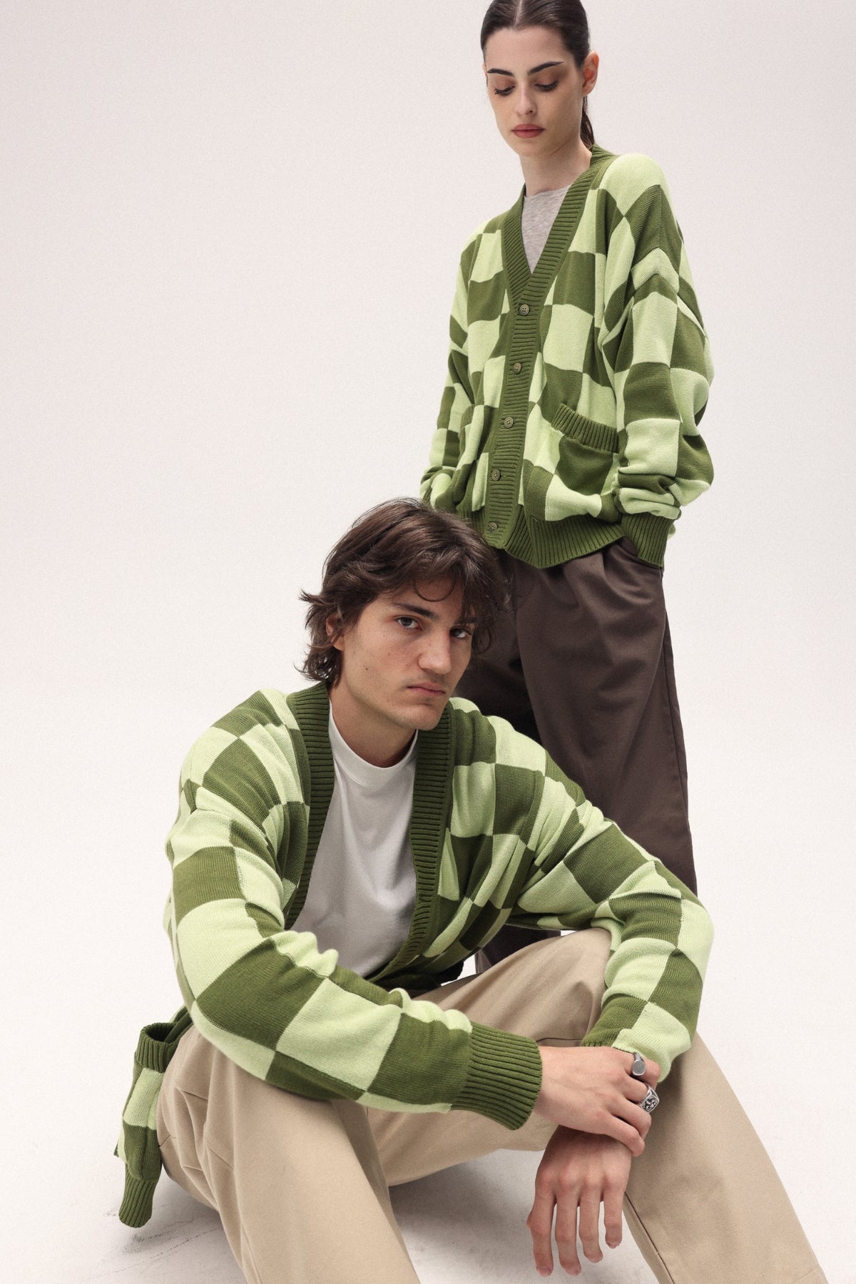 Cárdigan Checkered Green