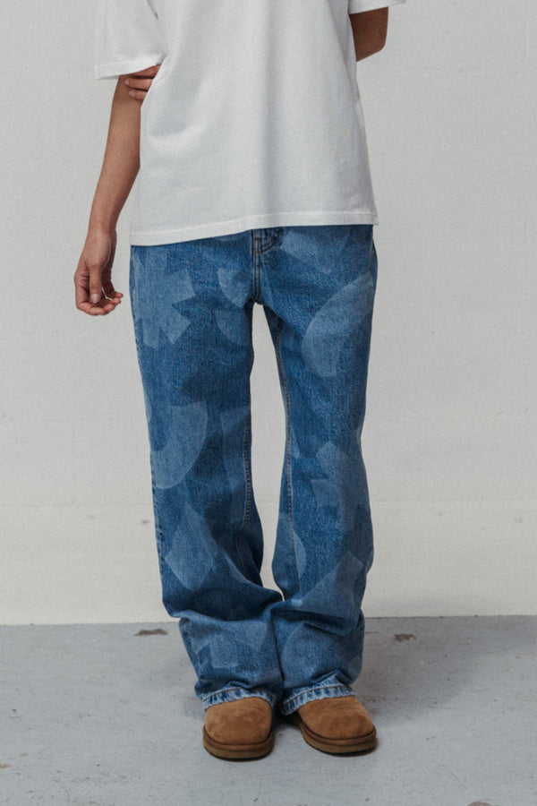 Laser Denim Pants