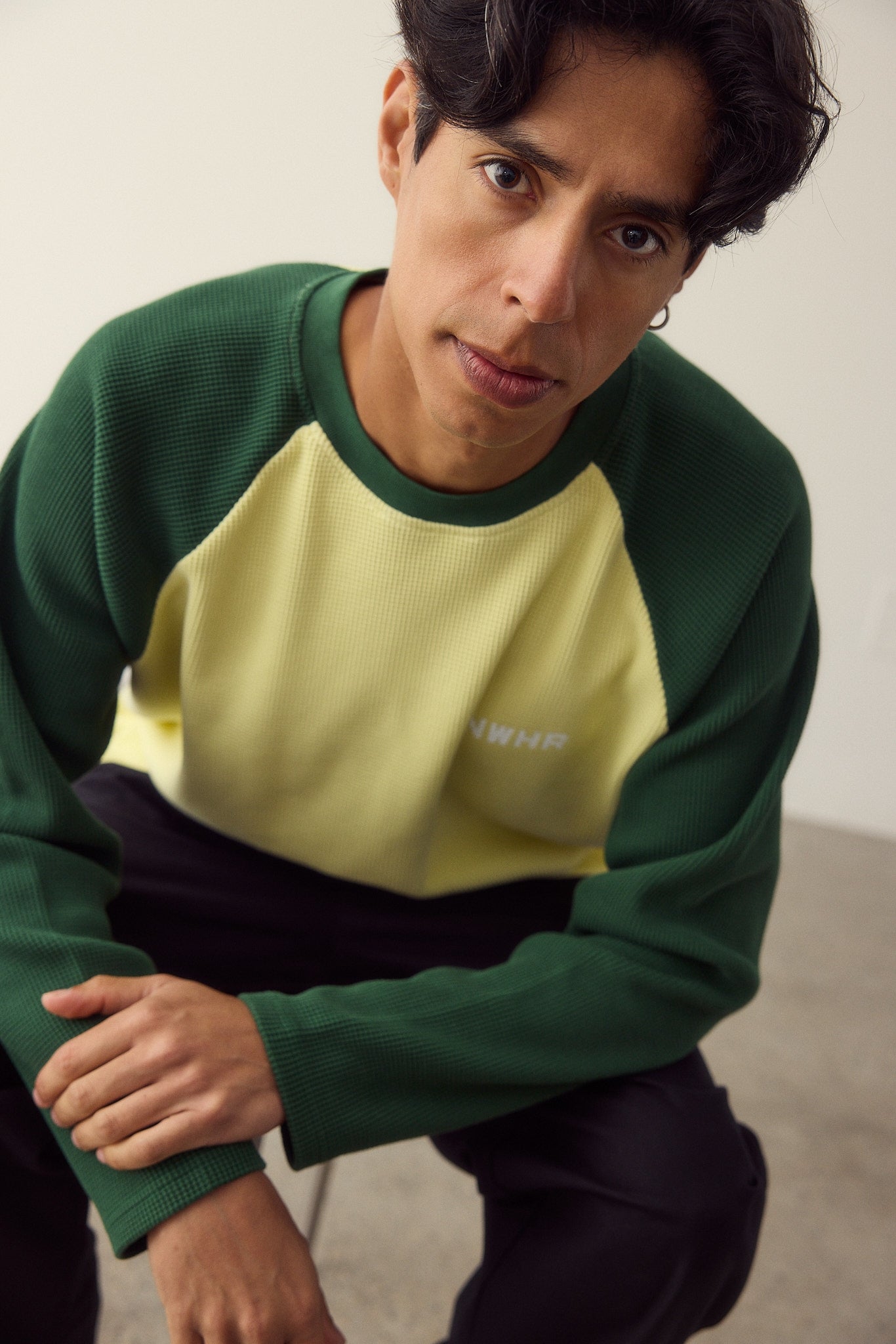 Crewneck Green waffle
