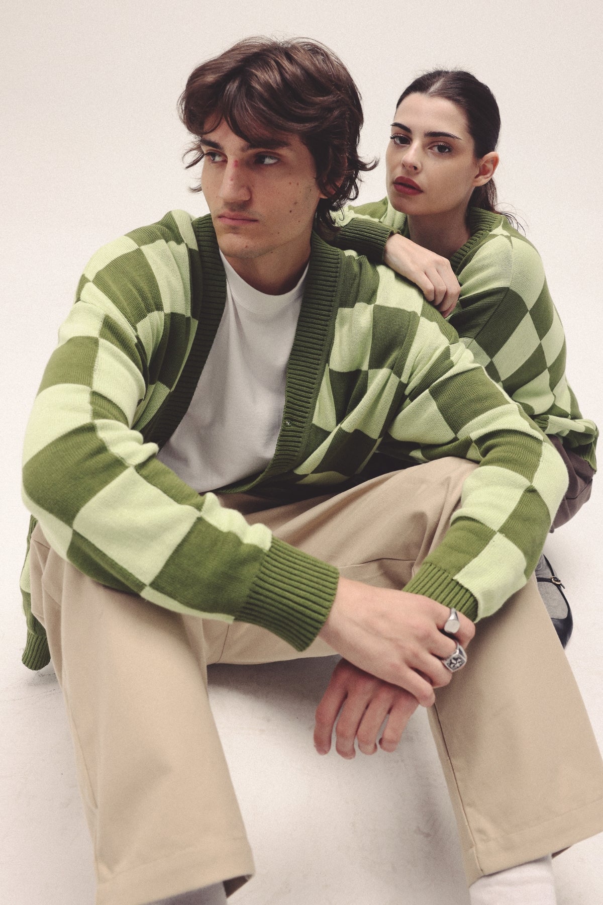 Cárdigan Checkered Green