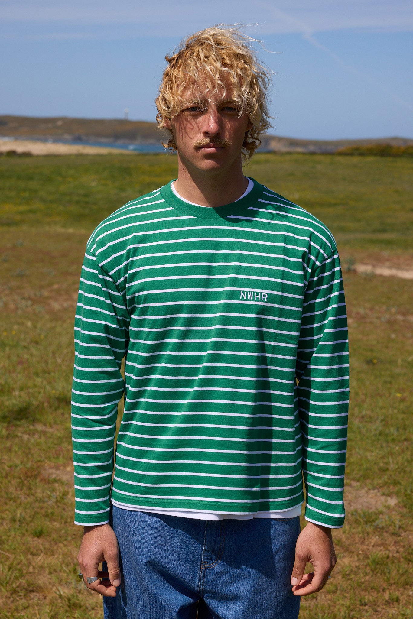 Camiseta larga rayas verde