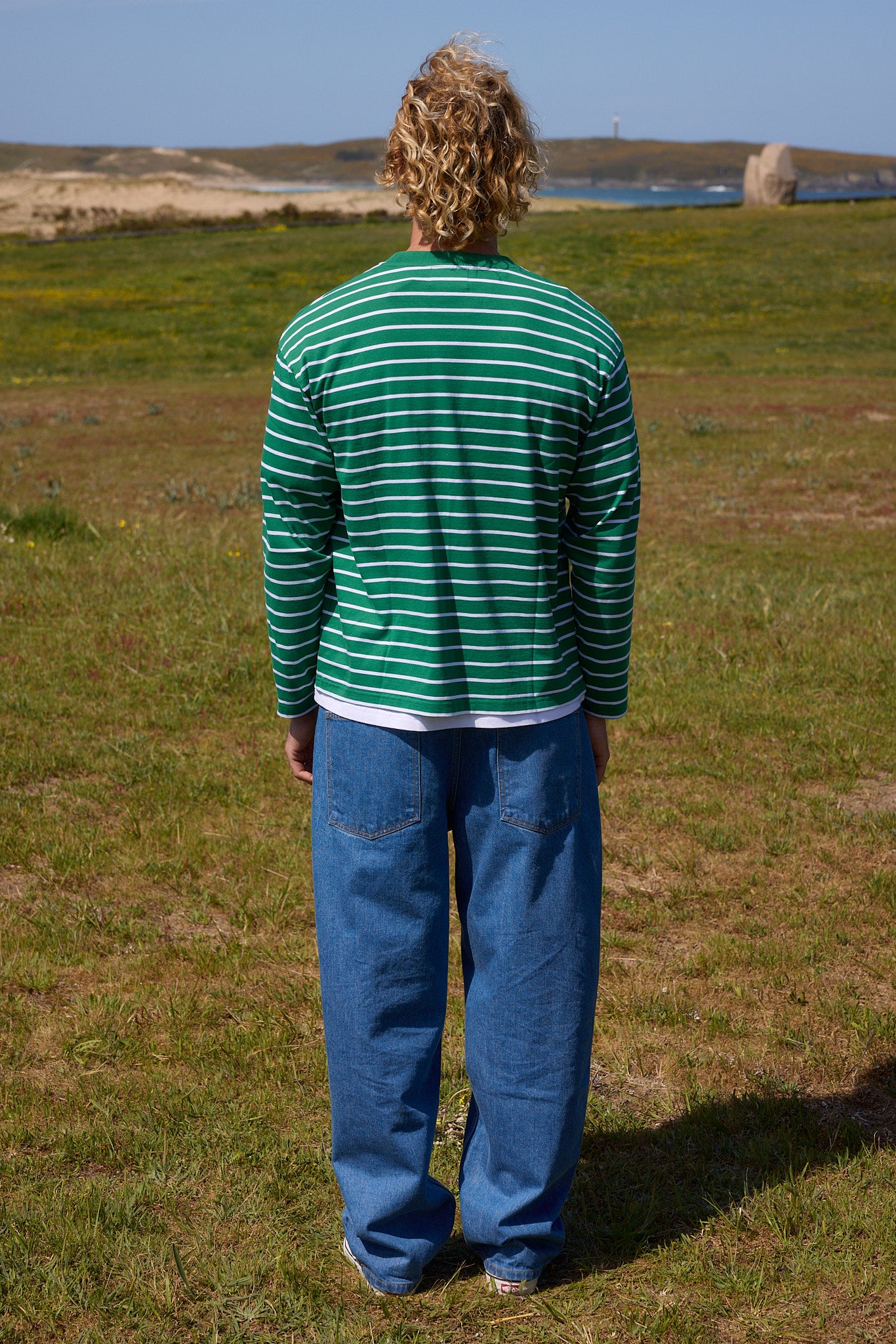 Camiseta larga rayas verde