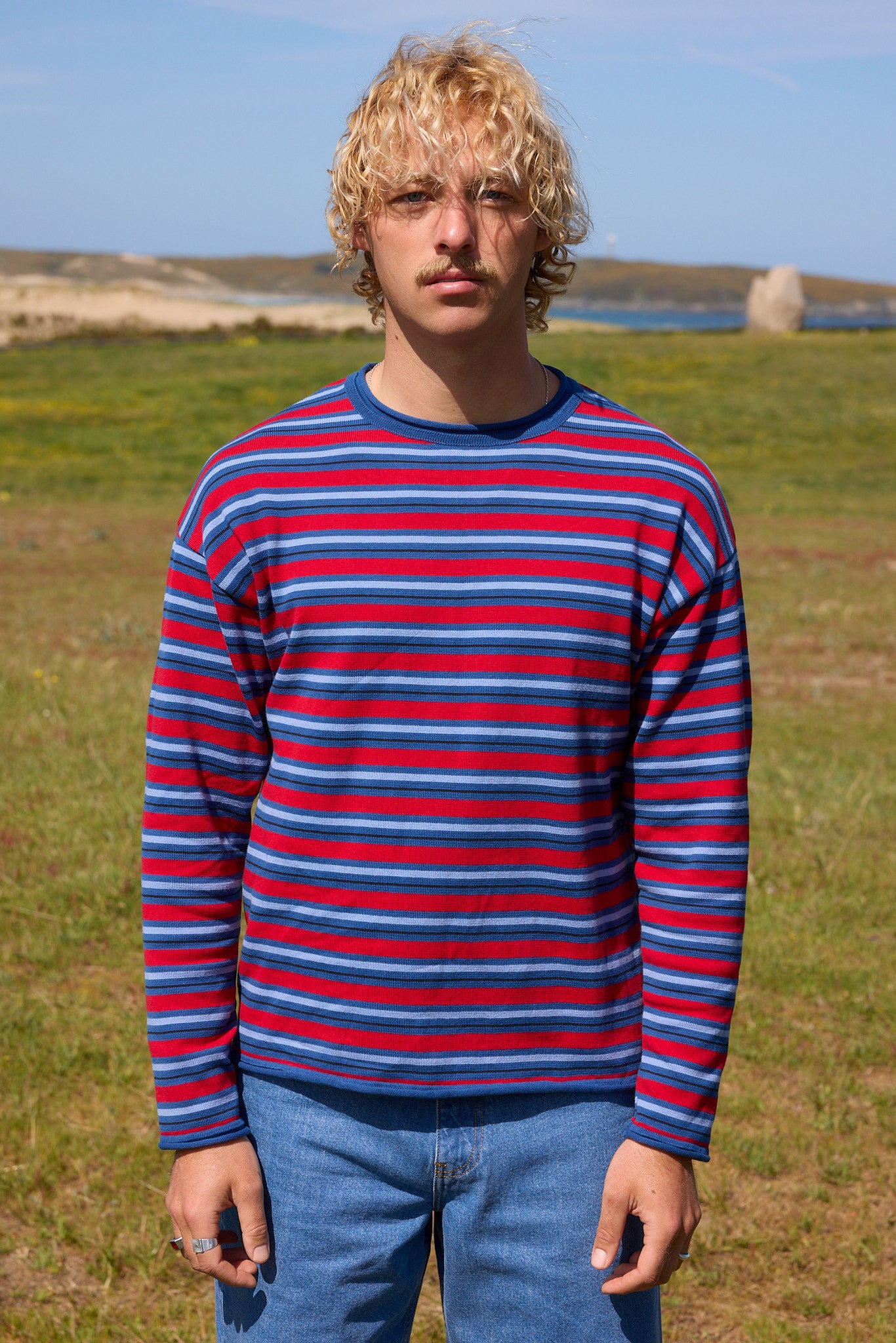 Striped knit t-shirt