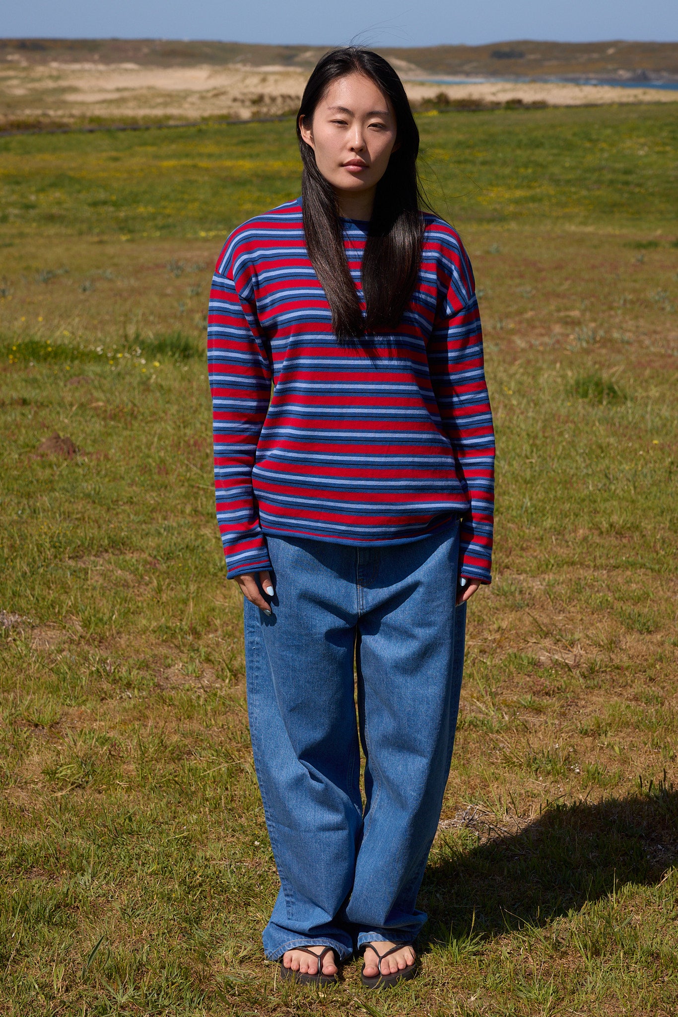 Striped knit t-shirt