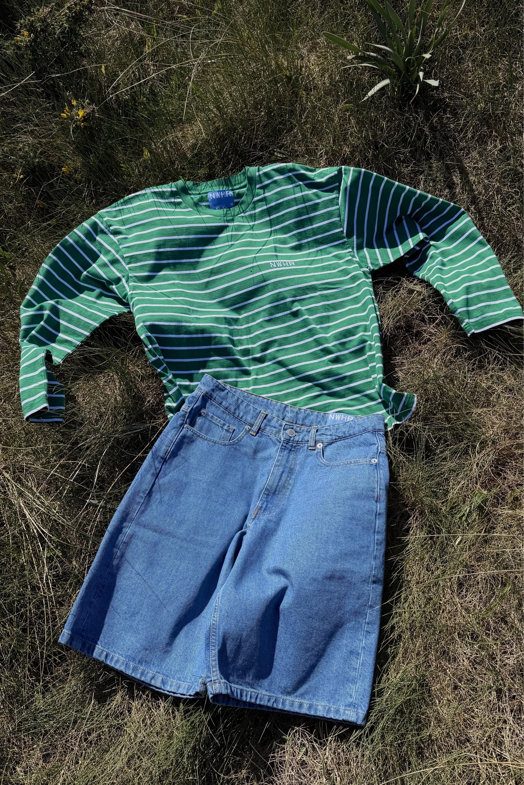 Camiseta larga rayas verde