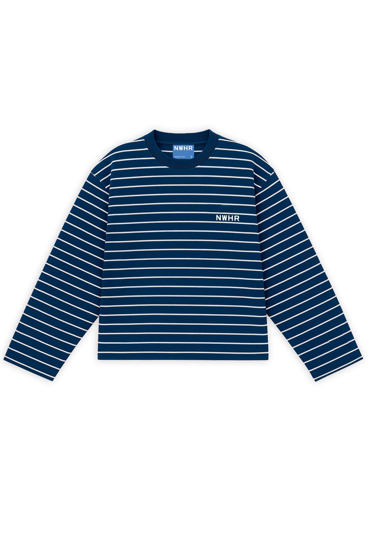 Camiseta larga rayas azul